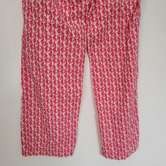 Vineyard Vines Christmas Pajama Pants Seahorse Santa hats Pink Women XXS - Picture 7 of 12